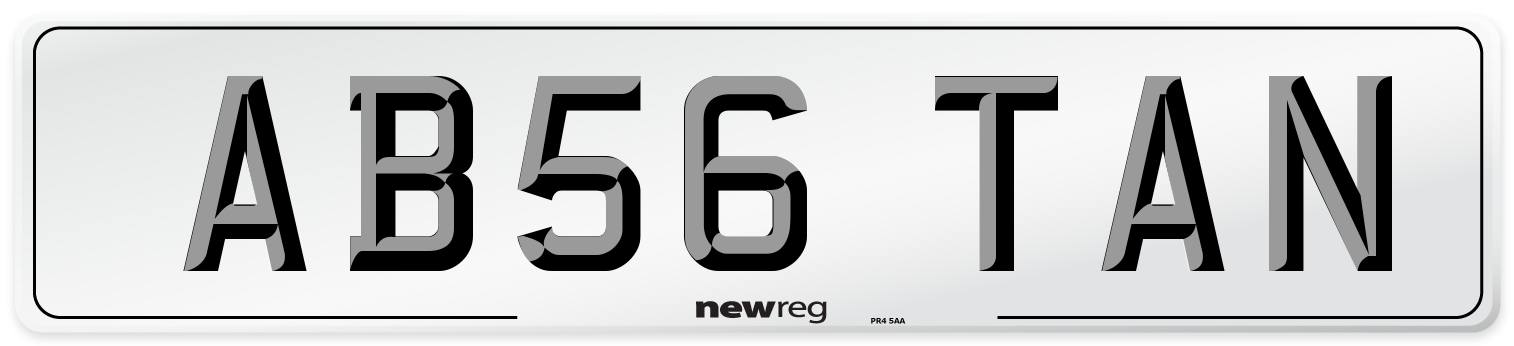 AB56 TAN Number Plate from New Reg